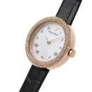 Emporio Armani Rosa Quartz Mother Of Pearl White Dial Black Leather Strap Watch For Women - AR11356